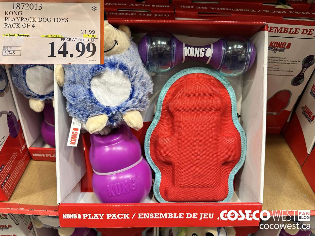 1872013 KONG PLAYPACK DOG TOYS PACK OF 4 ($7.00 INSTANT SAVINGS EXPIRES ON 2025-05-11) $14.99