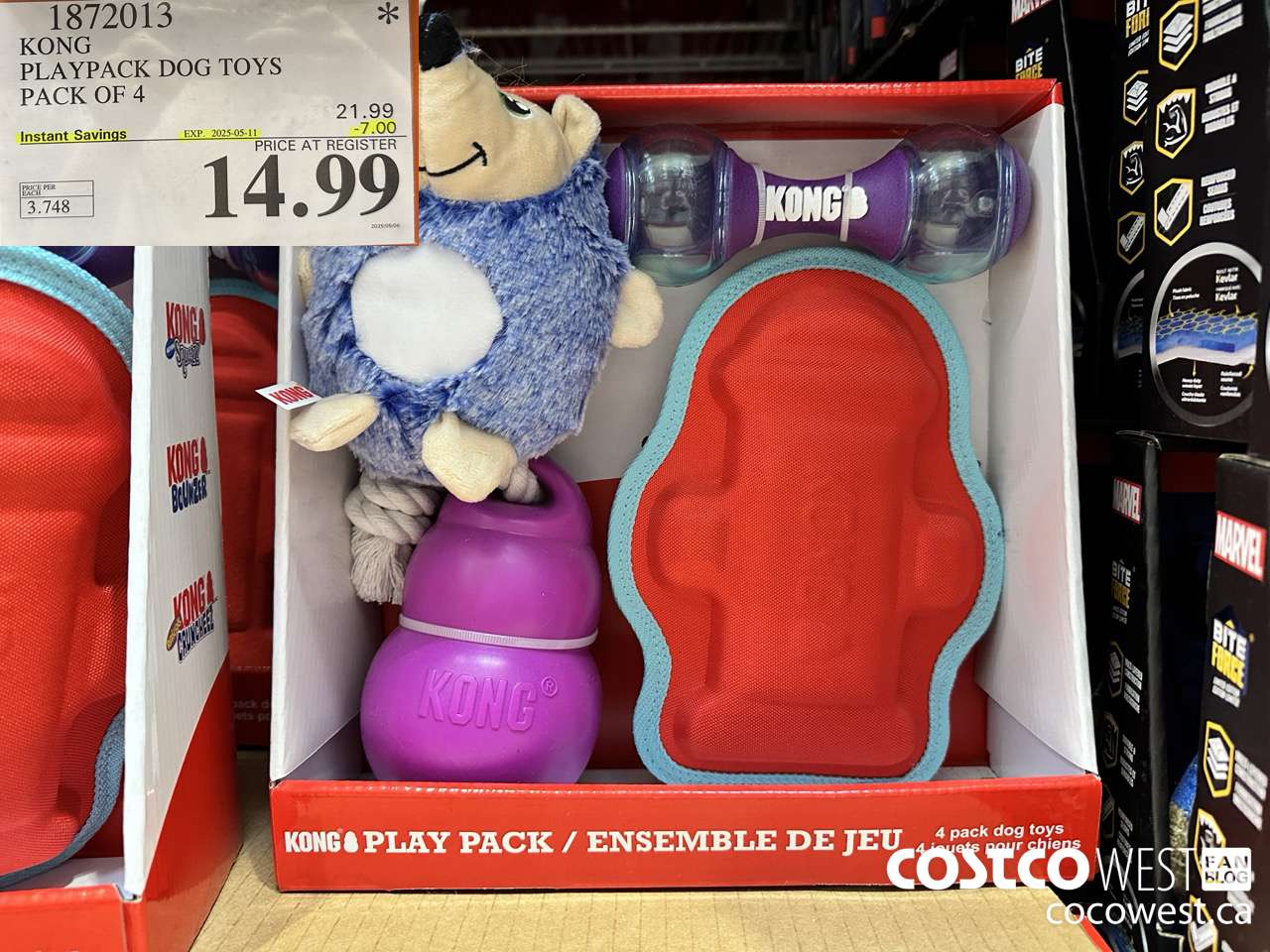 1872013 KONG PLAYPACK DOG TOYS PACK OF 4 ($7.00 INSTANT SAVINGS EXPIRES ON 2025-05-11) $14.99