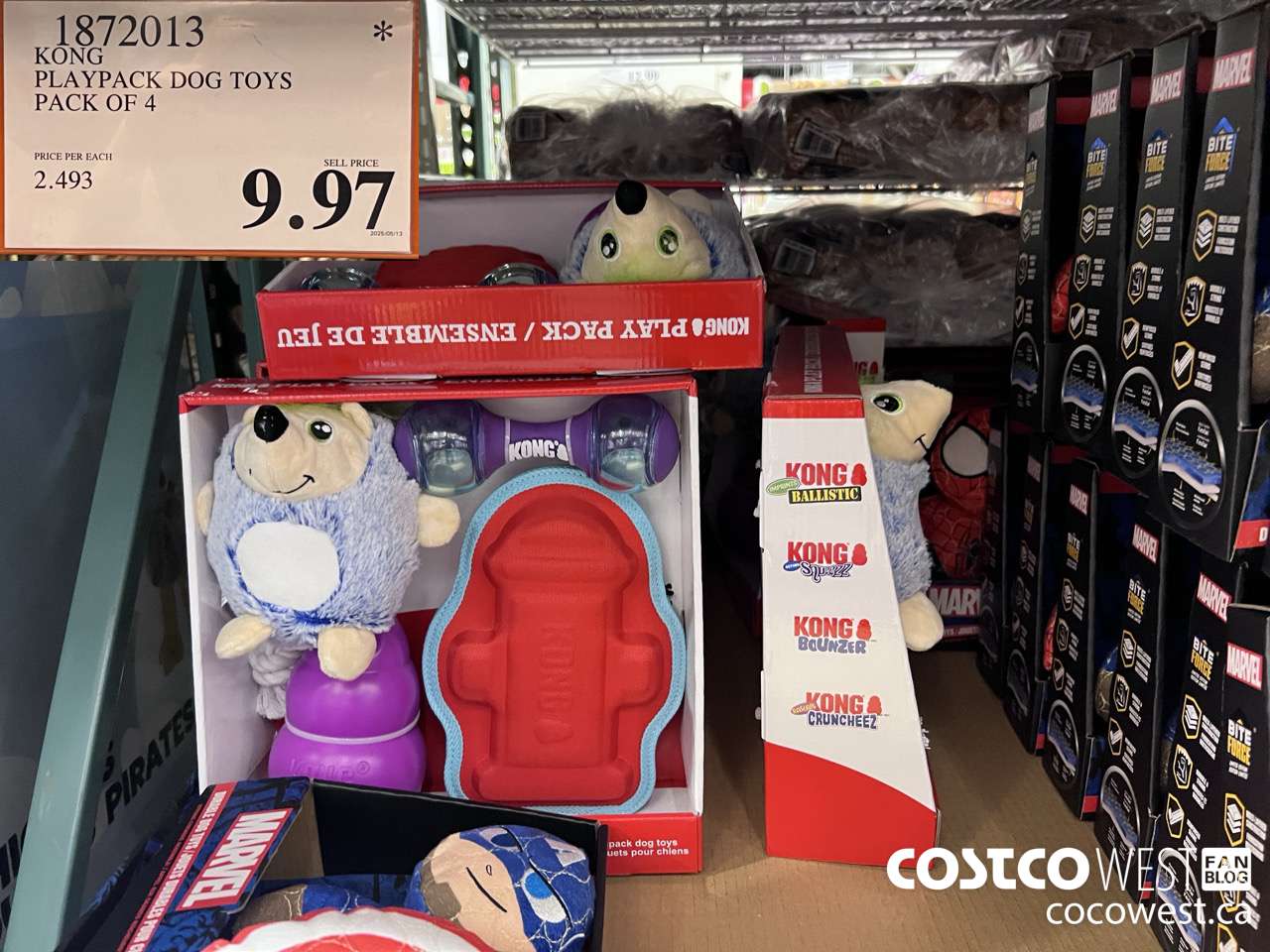 1872013 KONG PLAYPACK DOG TOYS PACK OF 4 $9.97