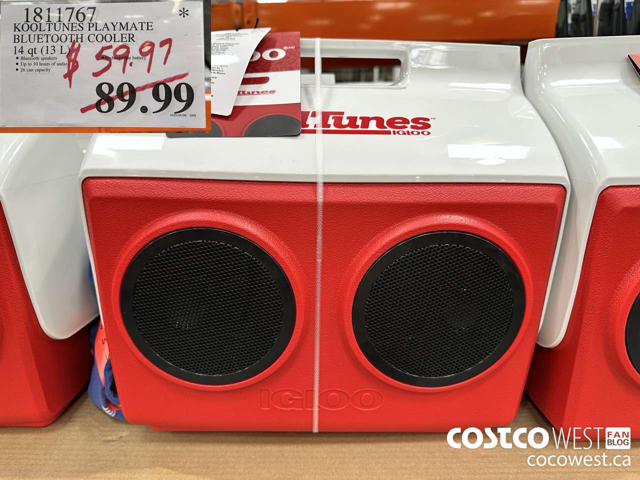 1811767 KOOLTUNES PLAYMATE BLUETOOTH COOLER 14 QT (13L) $59.97