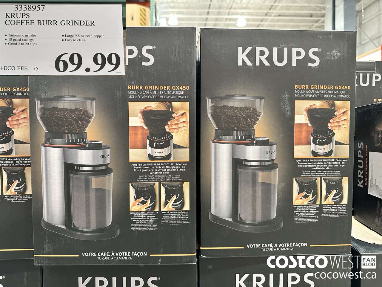 3338957 KRUPS COFFEE BURR GRINDER $69.99