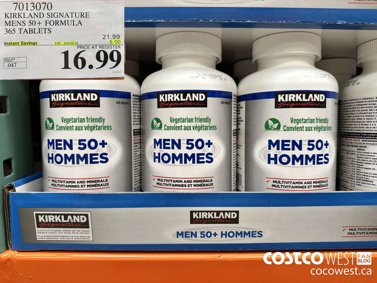 7013070 KS MENS 50+ MULTIVITAMIN & MINERAL 365 TABLETS ($5.00 INSTANT SAVINGS EXPIRES ON 2025-05-25) $16.99