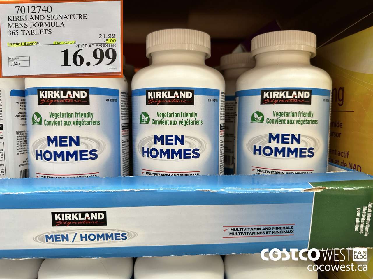 7012740 KS MEN MULTIVITAMIN & MINERAL 365 TABLETS ($5.00 INSTANT SAVINGS EXPIRES ON 2025-05-25) $16.99
