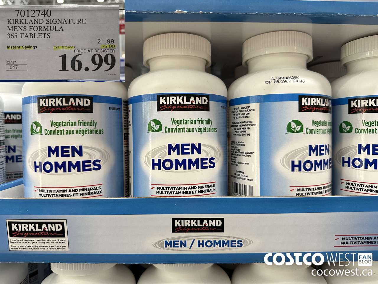 7012740 KS MEN MULTIVITAMIN & MINERAL 365 TABLETS ($5.00 INSTANT SAVINGS EXPIRES ON 2025-05-25) $16.99