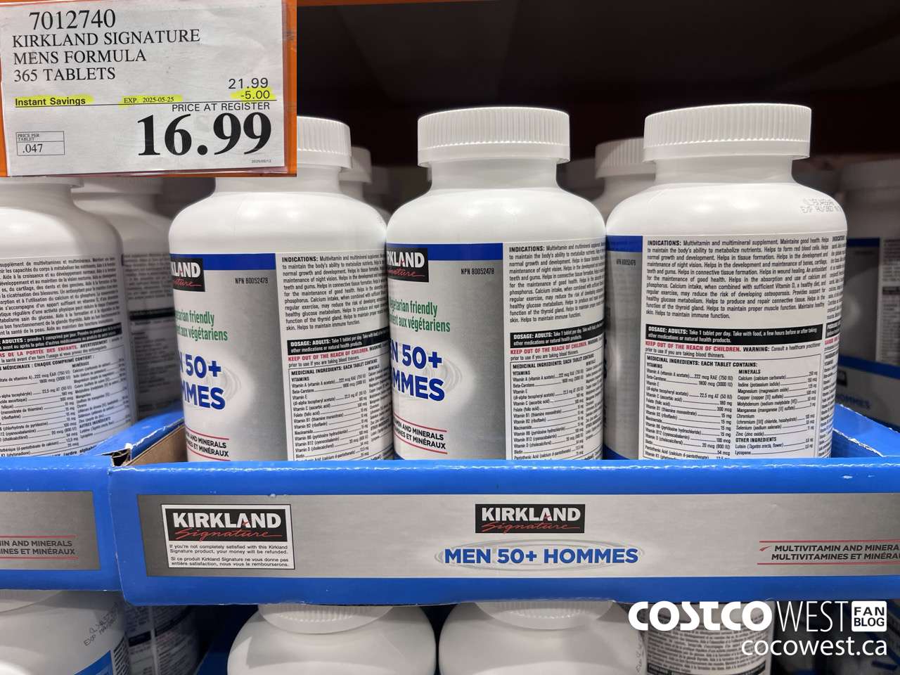 7012740 KS MEN MULTIVITAMIN & MINERAL 365 TABLETS ($5.00 INSTANT SAVINGS EXPIRES ON 2025-05-25) $16.99