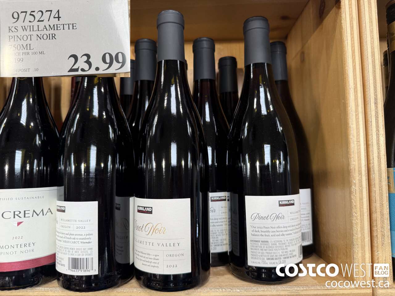 975274 KS WILLAMETTE PINOT NOIR 750ML $23.99