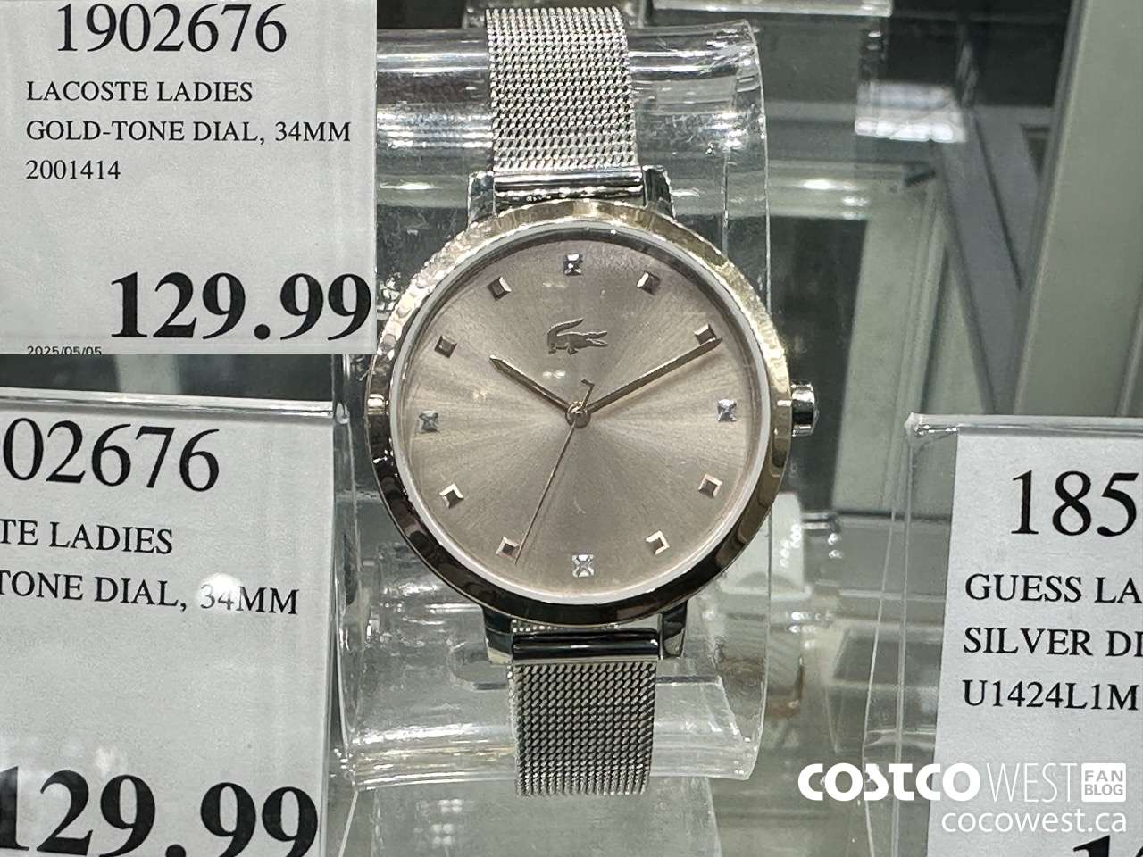 1902676 LACOSTE LADIES GOLD-TONE DIAL, 34MM 2001414 $129.99