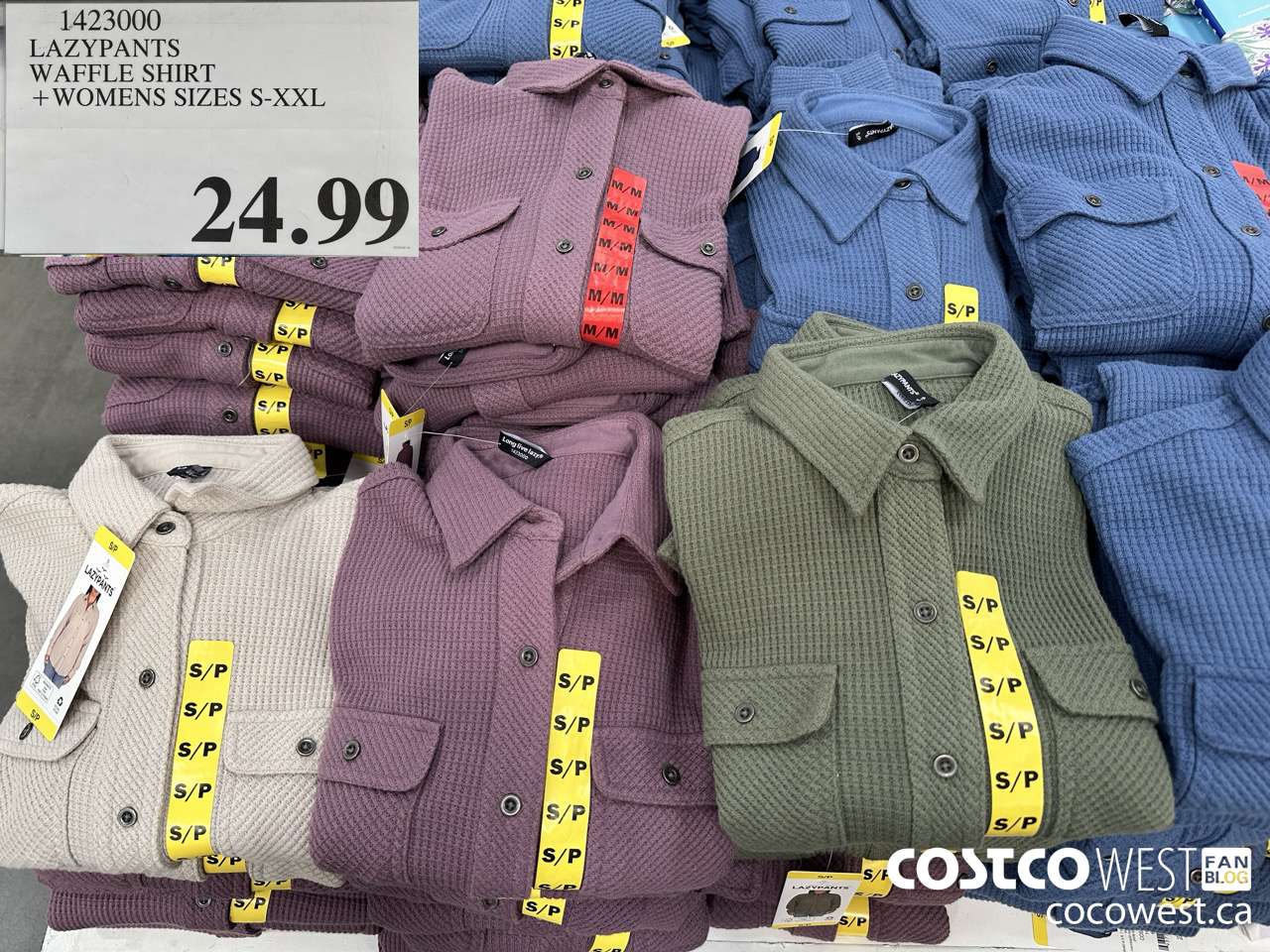1423000 LAZYPANTS WAFFLE SHIRT LADIES SIZES S-XXL $24.99