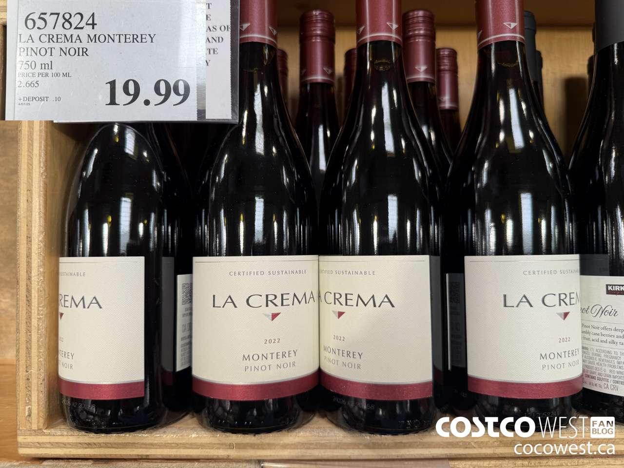 657824 LA CREMA MONTEREY PINOT NOIR 750ML $19.99