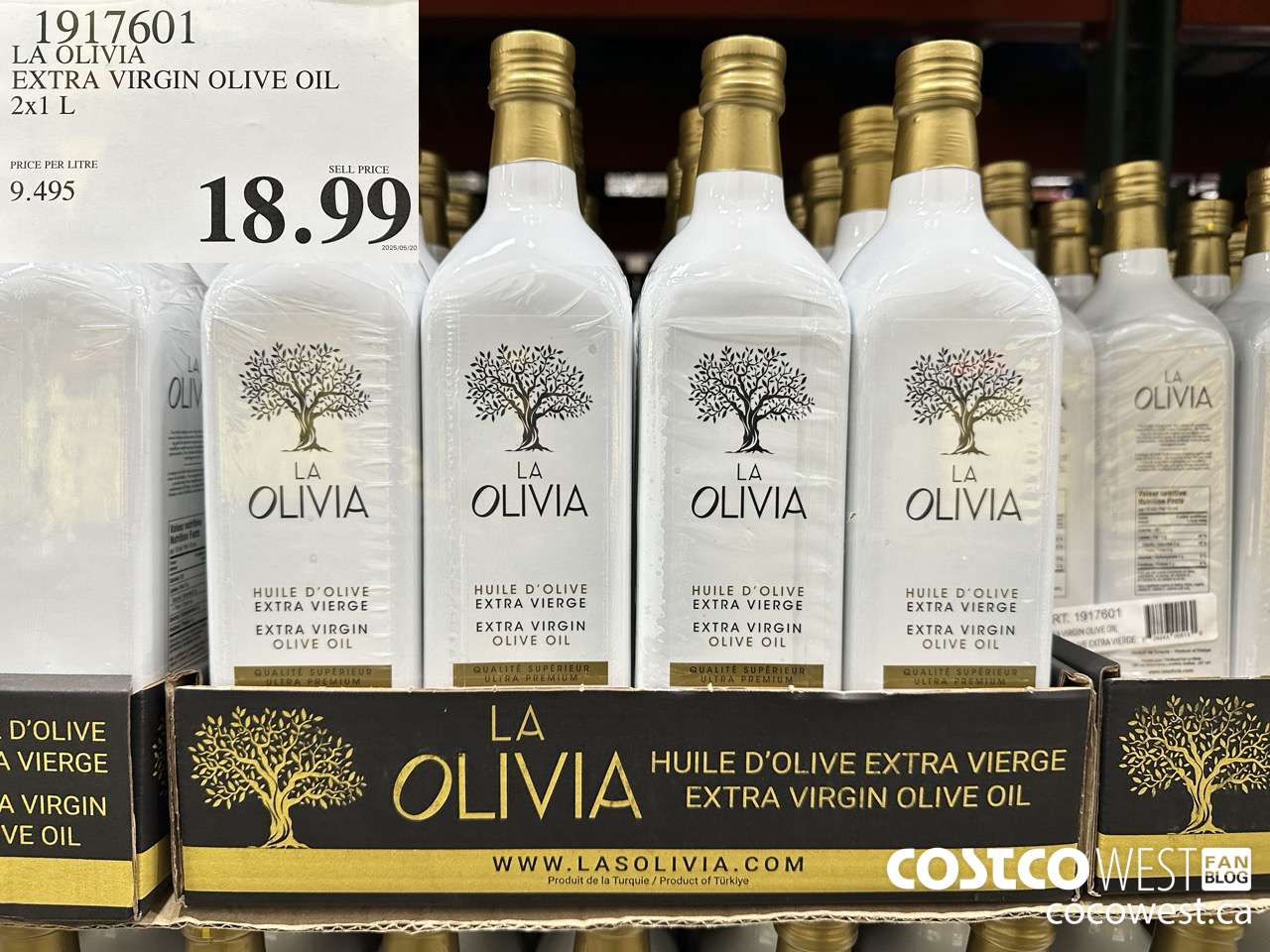 1917601 LA OLIVIA EXTRA VIRGIN OLIVE OIL 2 X 1L $18.99
