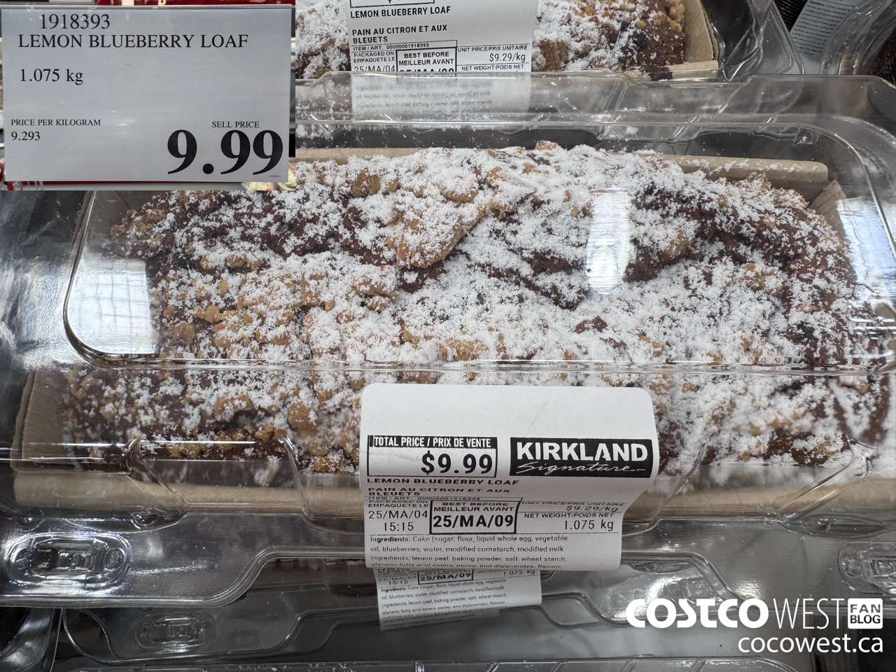 1918393 LEMON BLUEBERRY LOAF $9.99