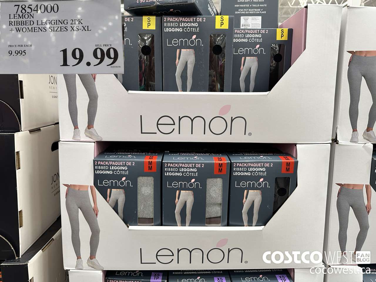7854000 LEMON RIBBED LEGGINGS 2PK WOMENS SIZES XS-XL $19.99
