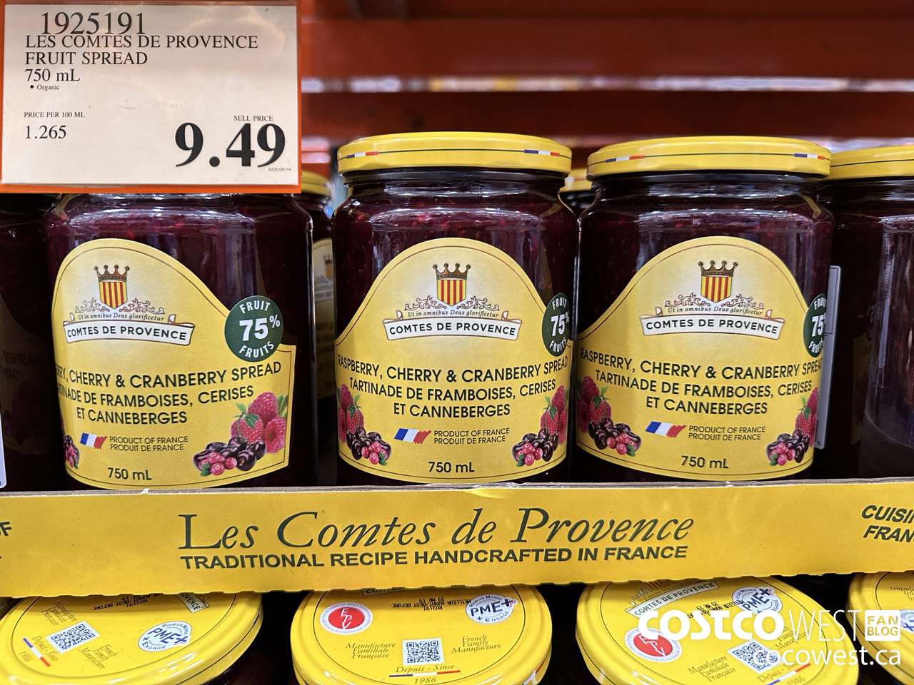 1925191 LES COMTES DE PROVENCE FRUIT SPREAD 750M $9.49