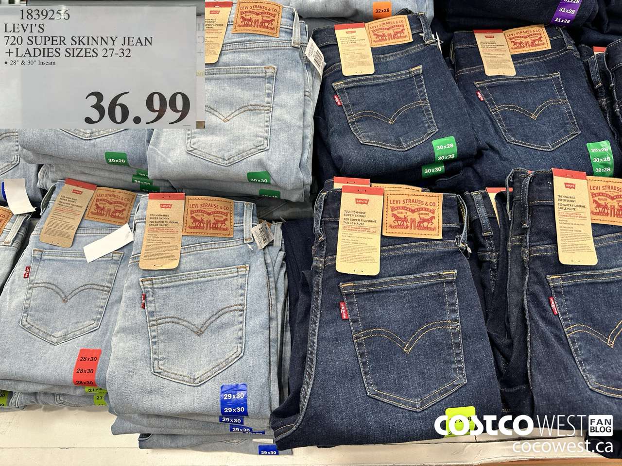 1839256 LEVI'S 720 SUPER SKINNY JEAN LADIES SIZES 27-32 $36.99