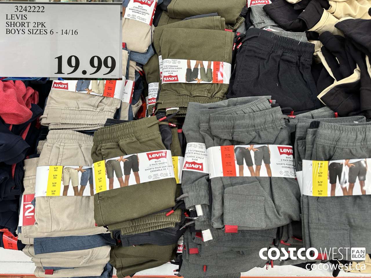 3242222 LEVIS SHORT 2PK BOYS SIZES 6-14/16 $19.99