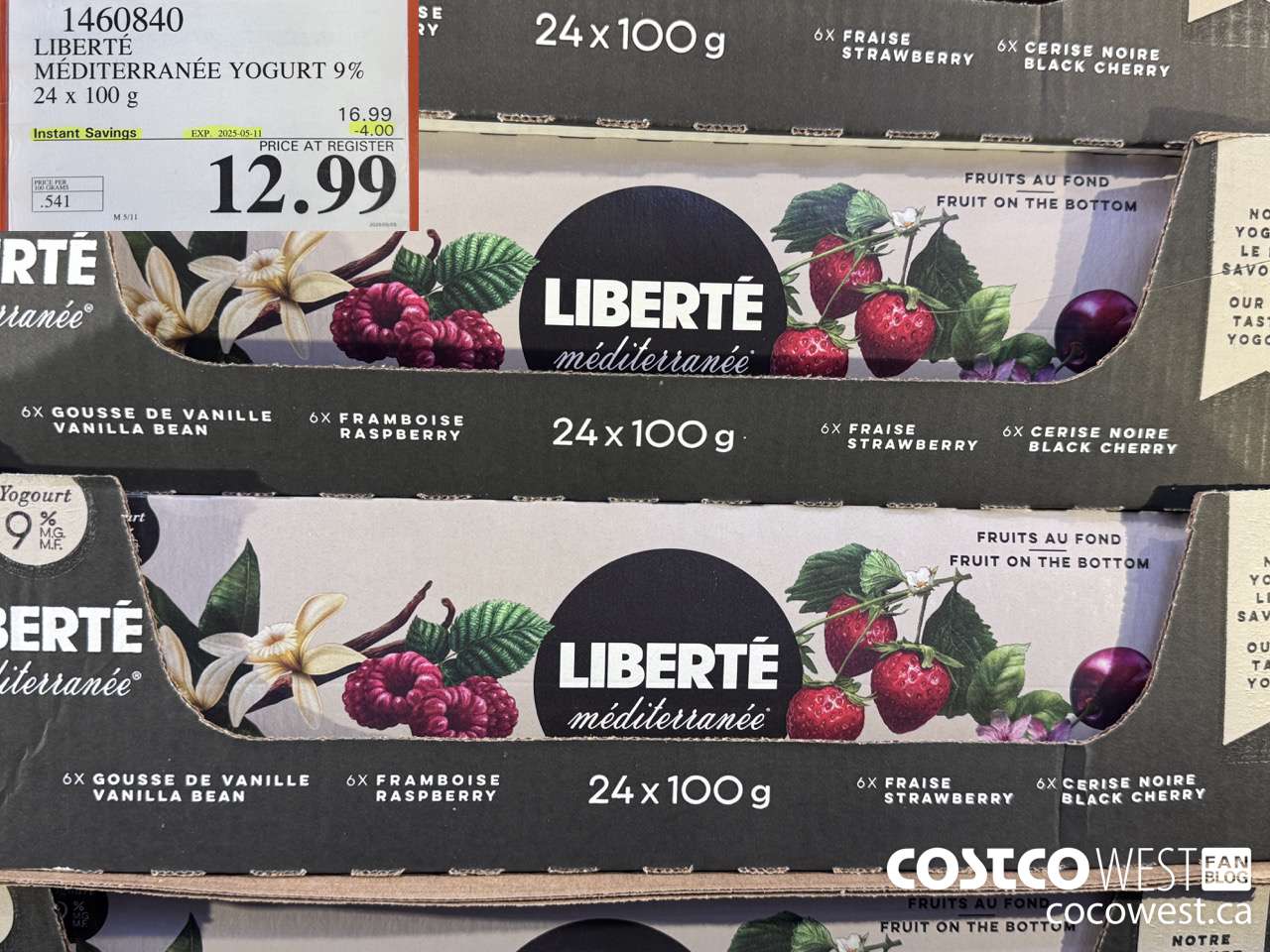 1460840 LIBERTE MEDITERRANEE YOGURT 9% 24 x 100 g ($4.00 INSTANT SAVINGS EXPIRES ON 2025-05-11) $12.99