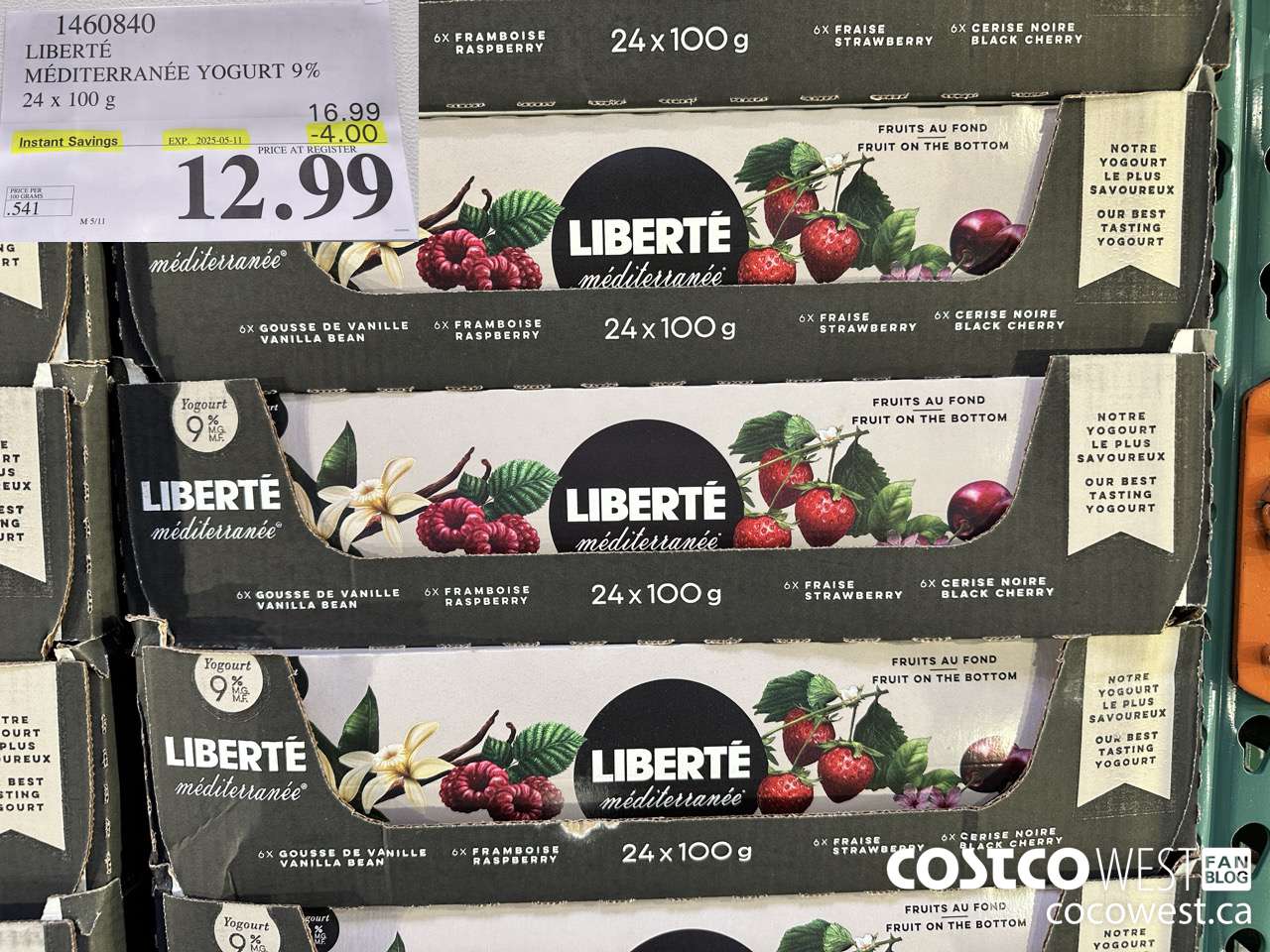 1460840 LIBERTE MEDITERRANEE YOGURT 9% 24 x 100 g ($4.00 INSTANT SAVINGS EXPIRES ON 2025-05-11) $12.99