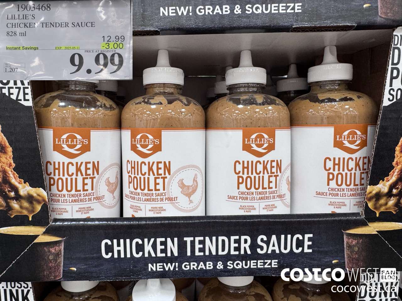 1903468 LILLIE'S CHICKEN TENDER SAUCE 828ML ($3.00 INSTANT SAVINGS EXPIRES ON 2025-05-11) $9.99