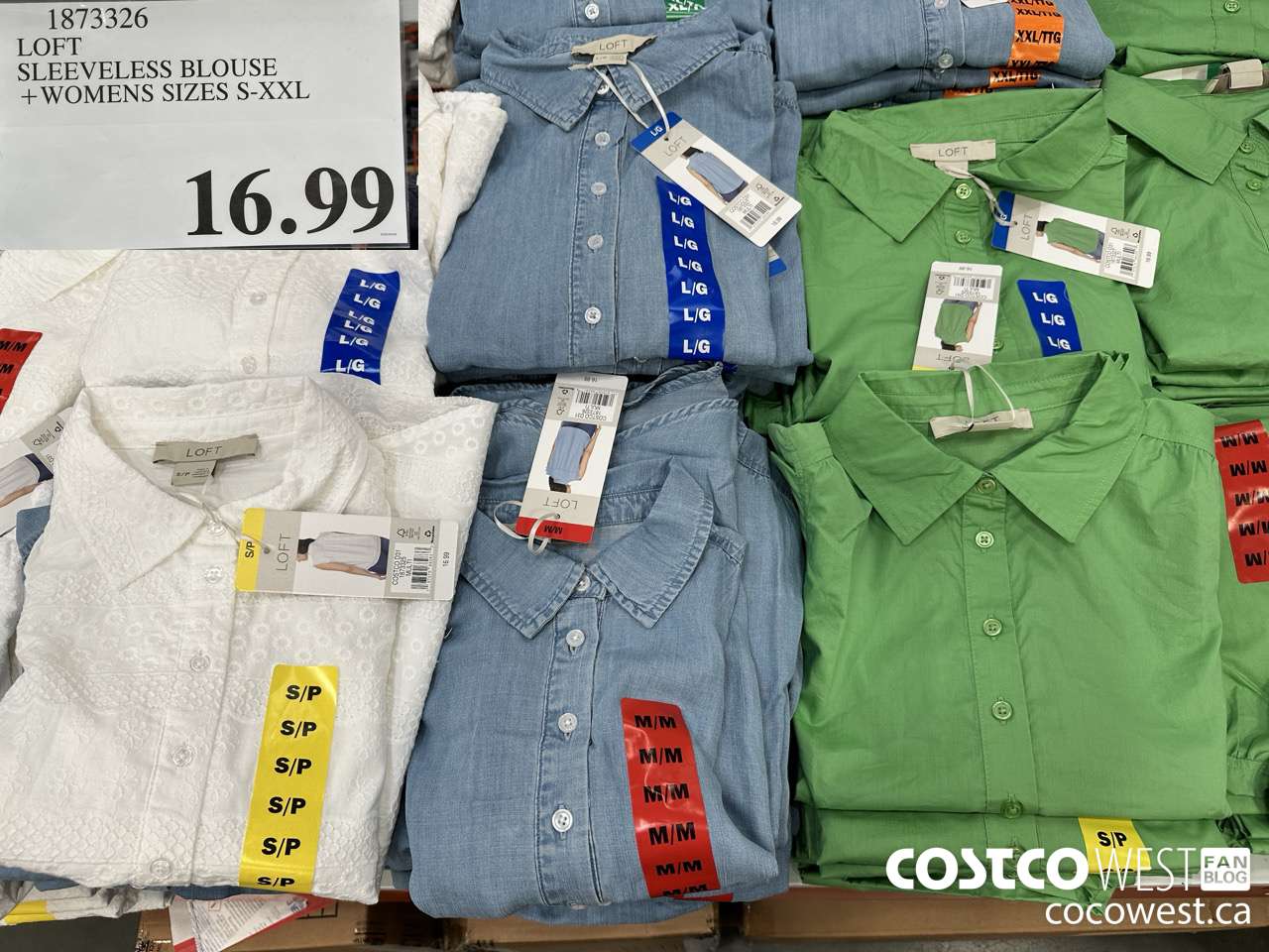 1873326 LOFT SLEEVELESS BLOUSE WOMENS SIZES S-XXL $16.99