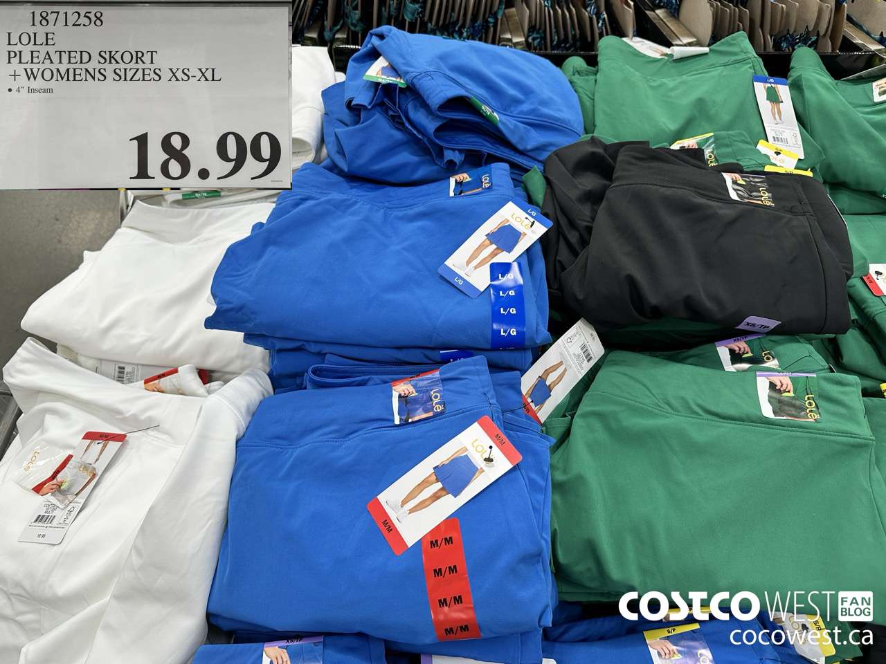 1871258 LOLE PLEATED SKORT WOMENS SIZES XS-XL $18.99