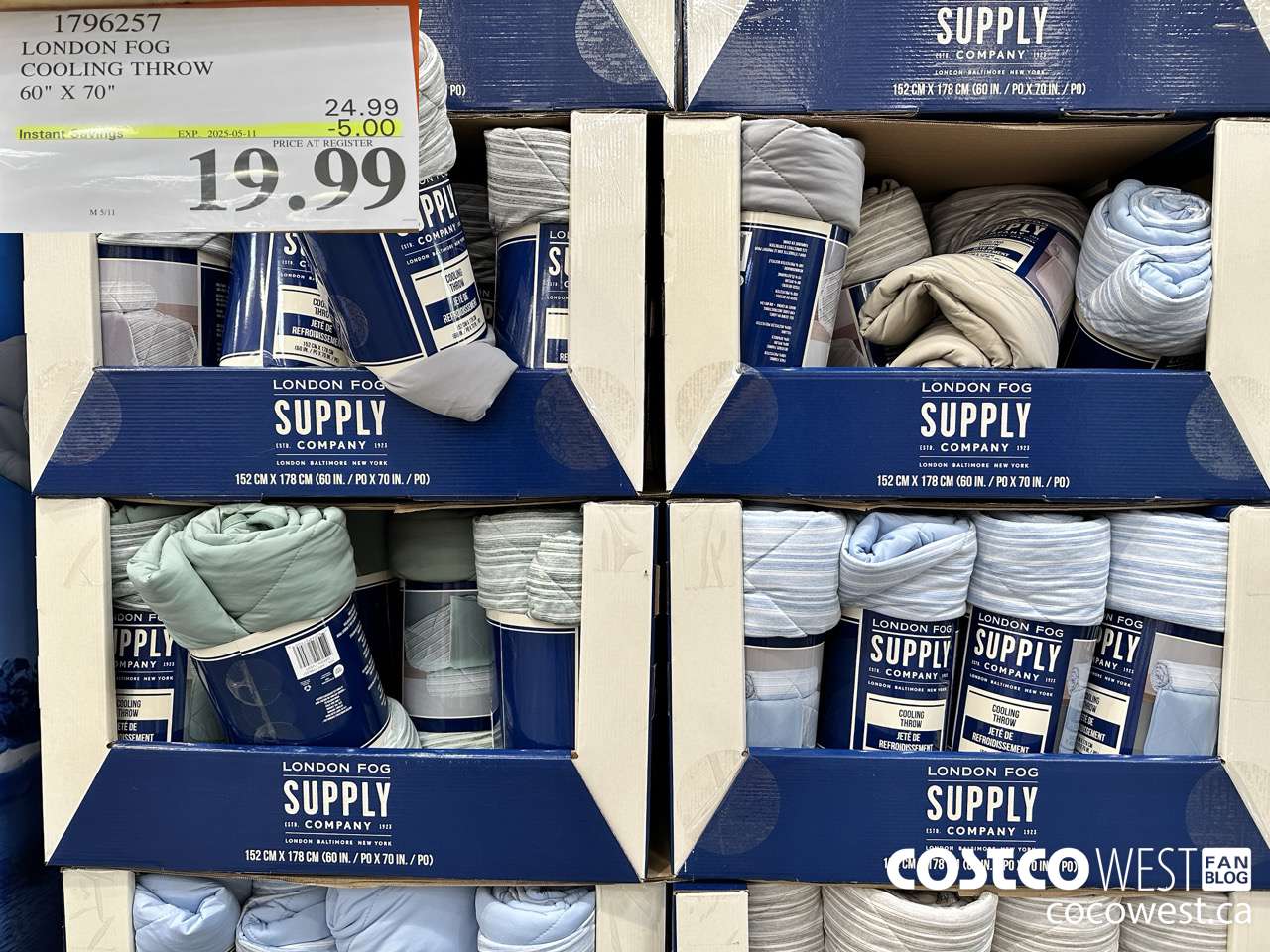 1796257 LONDON FOG COOLING THROW 60