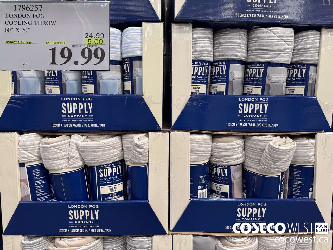 1796257 LONDON FOG COOLING THROW 60