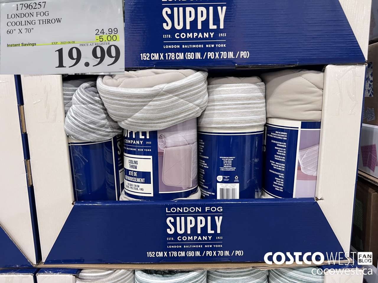 1796257 LONDON FOG COOLING THROW 60