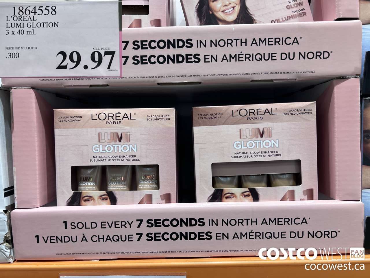 1864558 L'OREAL LUMI GLOTION 3 X 40ML $29.97