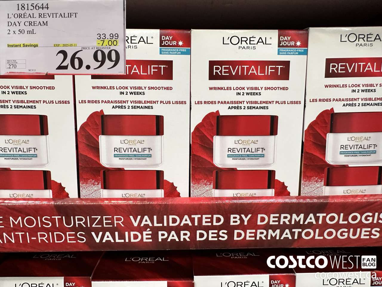 1815644 L'OREAL REVITALIFT DAY CREAM 2 X 50ML ($7.00 INSTANT SAVINGS EXPIRES ON 2025-05-11) $26.99
