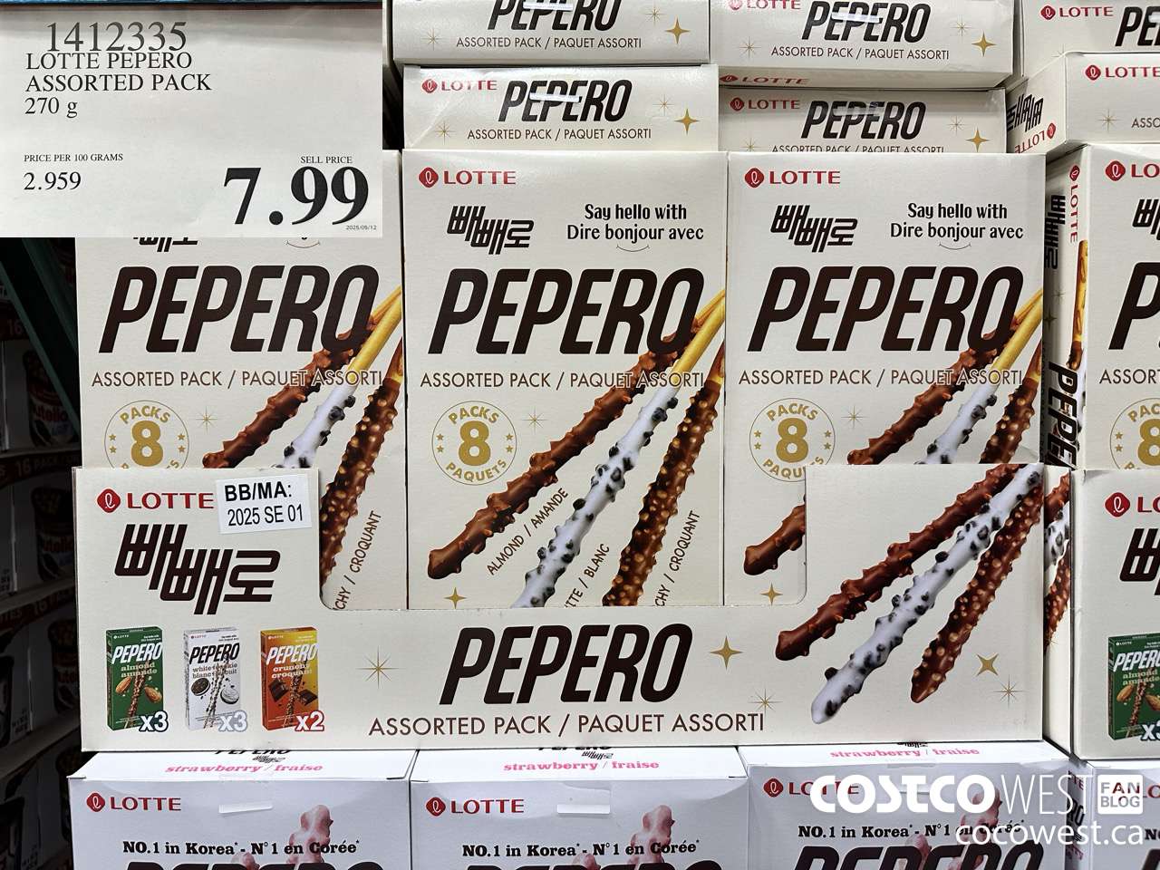 1412335 LOTTE PEPERO ASSORTED PACK 270 G $7.99