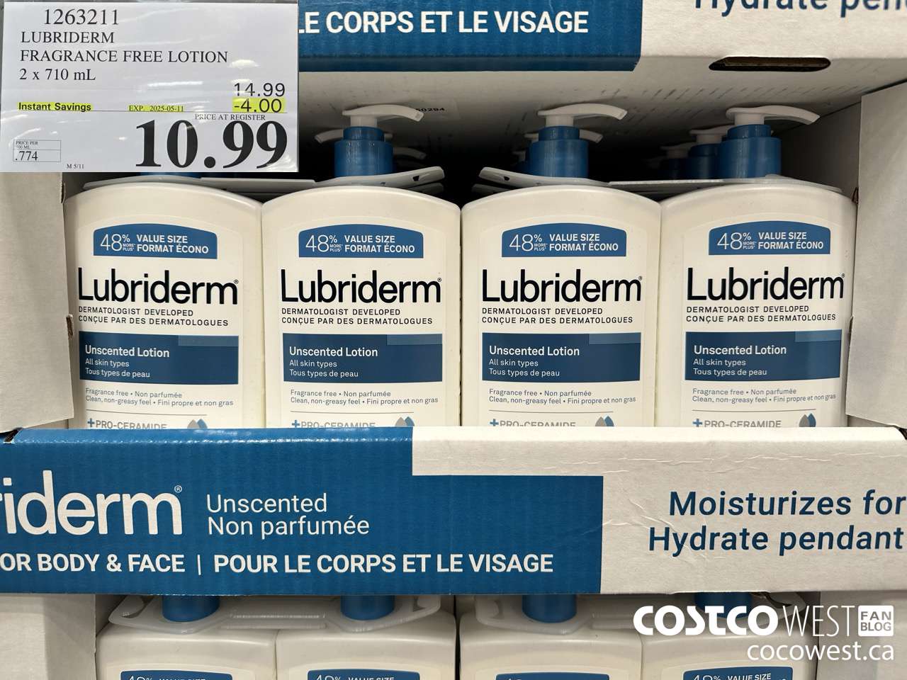 1263211 LUBRIDERM FRAGRANCE FREE LOTION 2 X 710ML ($4.00 INSTANT SAVINGS EXPIRES ON 2025-05-11) $10.99