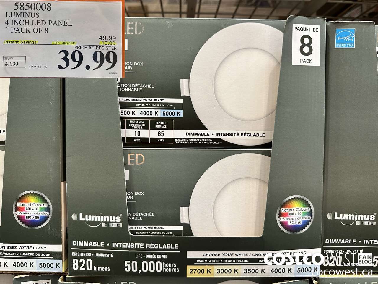 5850008 LUMINUS 4 INCH LED PANEL PACK OF 8 ($10.00 INSTANT SAVINGS EXPIRES ON 2025-05-11) $39.99