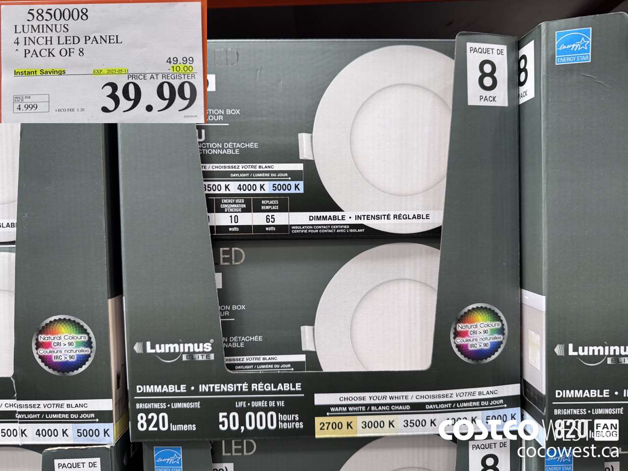 5850008 LUMINUS 4 INCH LED PANEL PACK OF 8 ($10.00 INSTANT SAVINGS EXPIRES ON 2025-05-11) $39.99