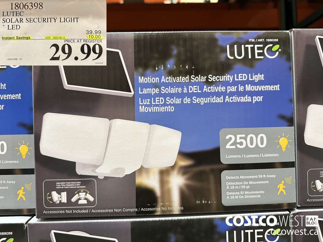 1806398 LUTEC SOLAR SECURITY LIGHT LED ($10.00 INSTANT SAVINGS EXPIRES ON 2025-05-11) $29.99