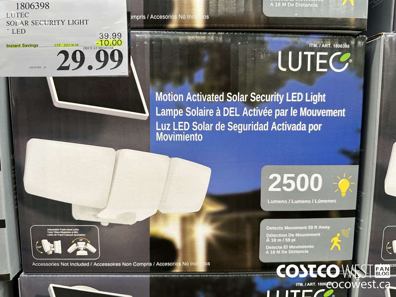 1806398 LUTEC SOLAR SECURITY LIGHT LED ($10.00 INSTANT SAVINGS EXPIRES ON 2025-06-08) $29.99
