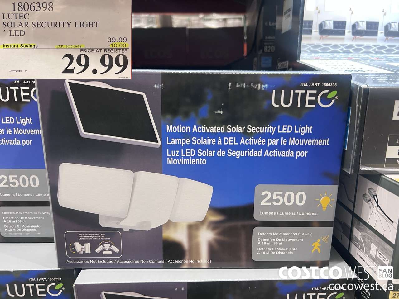 1806398 LUTEC SOLAR SECURITY LIGHT LED ($10.00 INSTANT SAVINGS EXPIRES ON 2025-06-08) $29.99