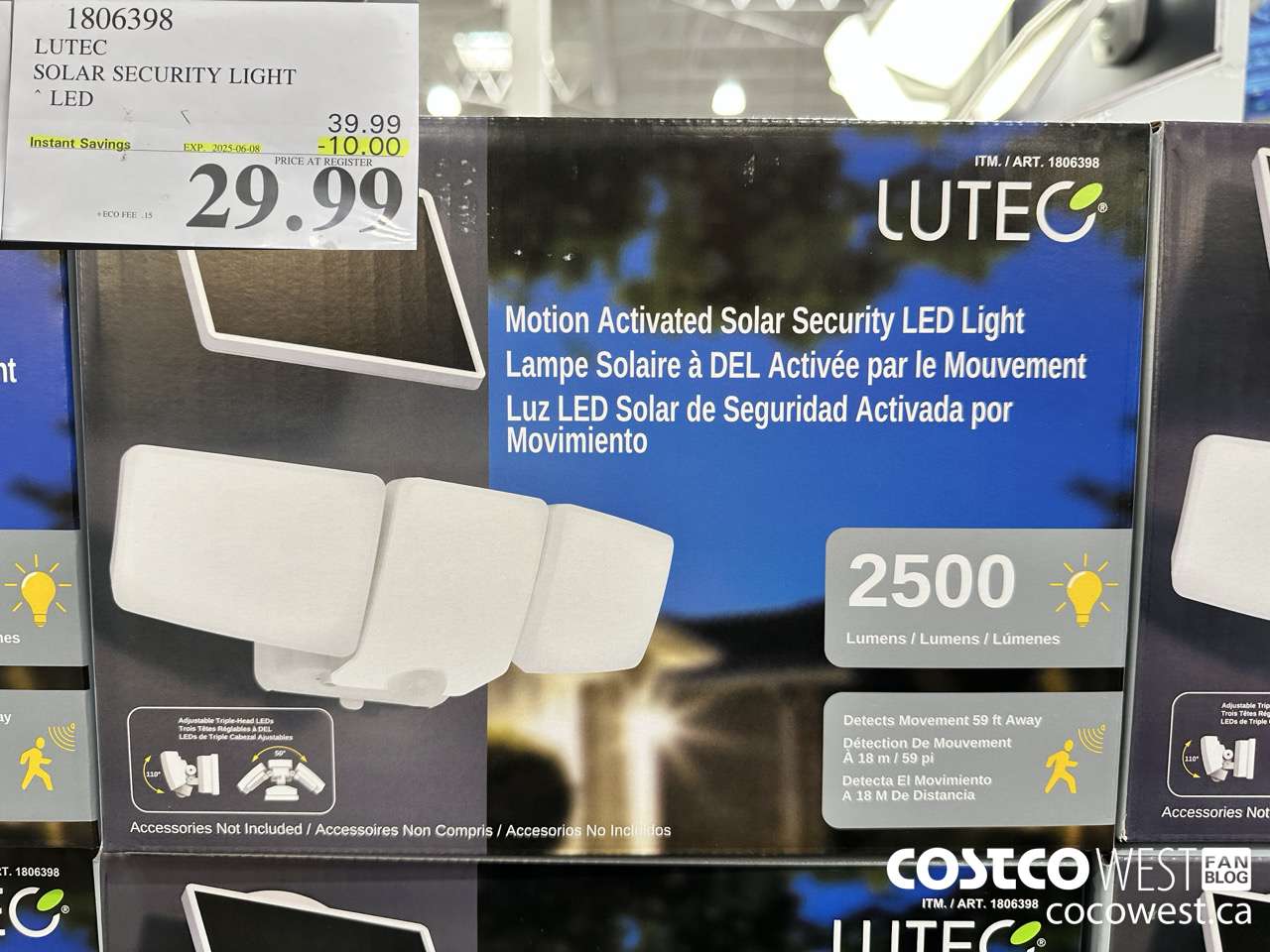 1806398 LUTEC SOLAR SECURITY LIGHT LED ($10.00 INSTANT SAVINGS EXPIRES ON 2025-06-08) $29.99
