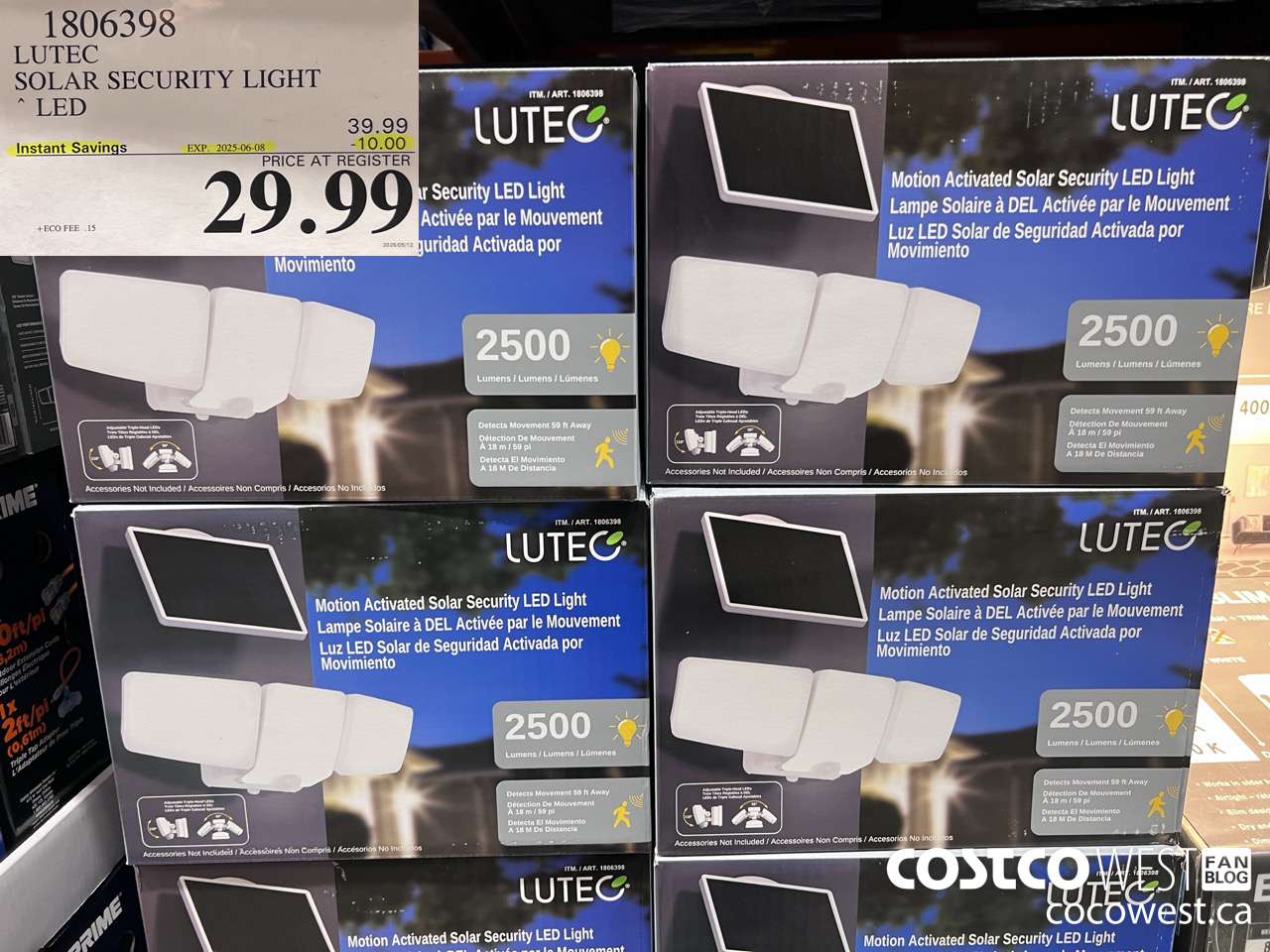 1806398 LUTEC SOLAR SECURITY LIGHT LED ($10.00 INSTANT SAVINGS EXPIRES ON 2025-06-08) $29.99
