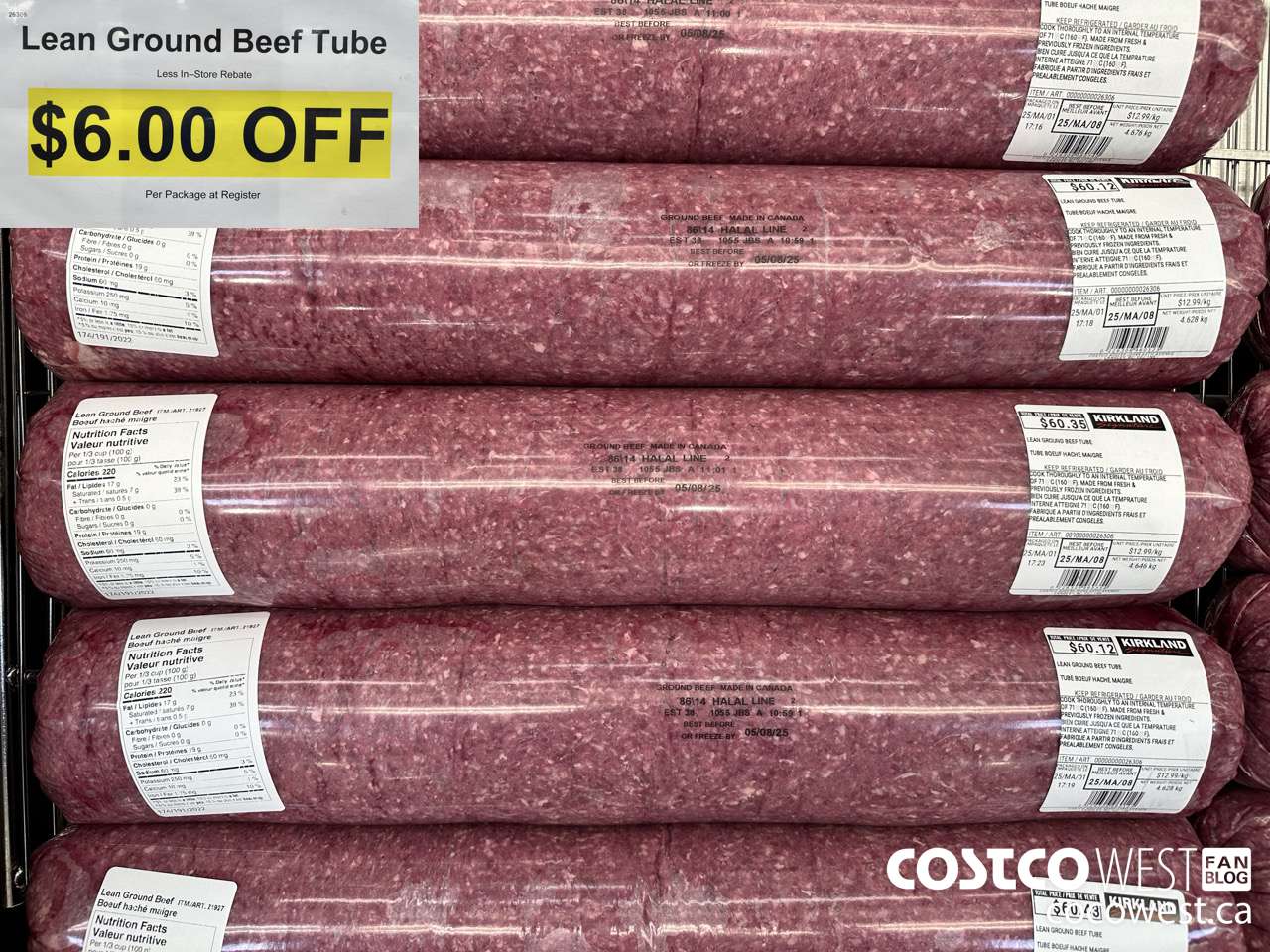 26306 Lean Ground Beef Tube ($6.00 INSTANT SAVINGS)