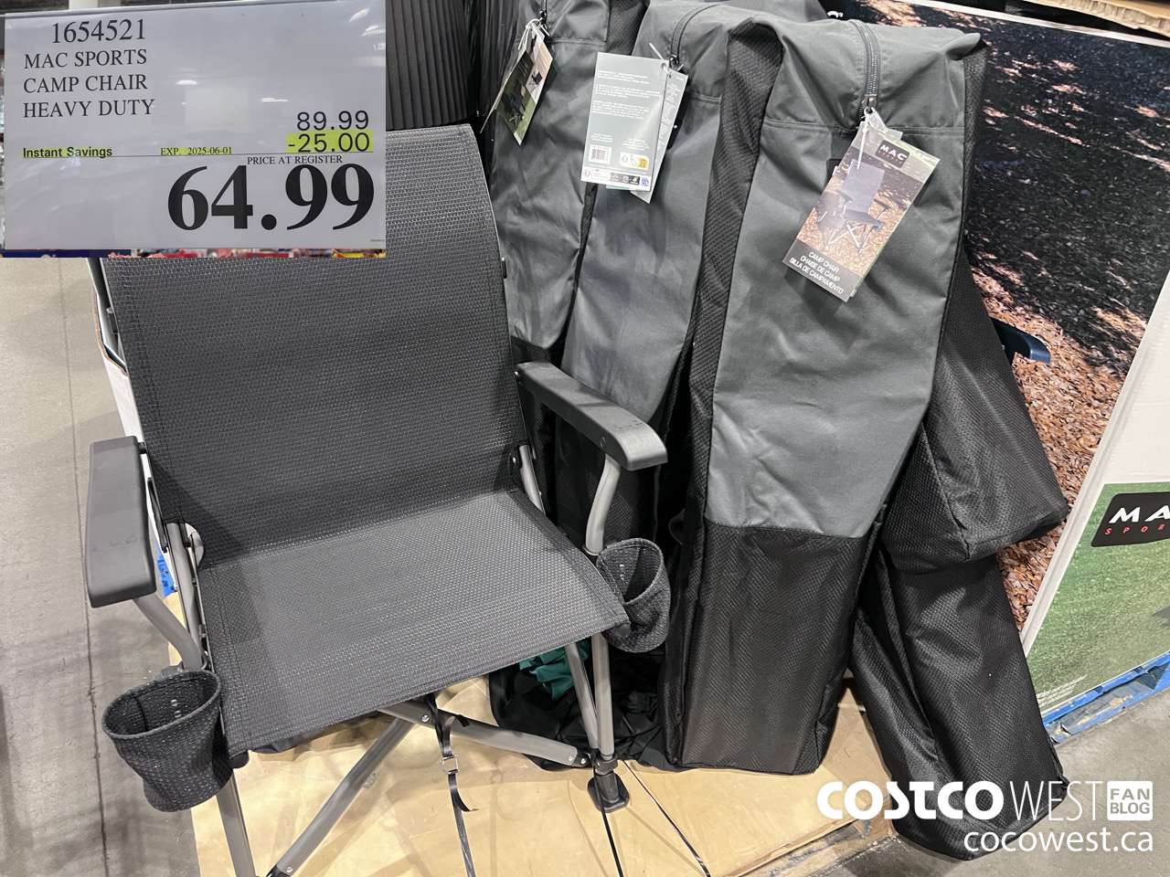 1654521 MAC SPORT CAMP CHAIR HEAVY DUTY ($25.00 INSTANT SAVINGS EXPIRES ON 2025-06-01) $64.99