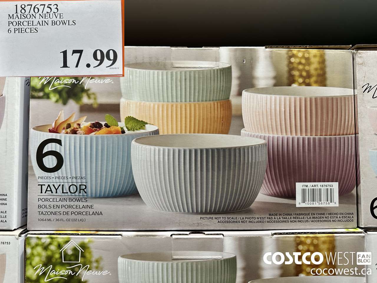 1876753 MAISON NEUVE PORCELAINE BOWLS 6 PIECES $17.99