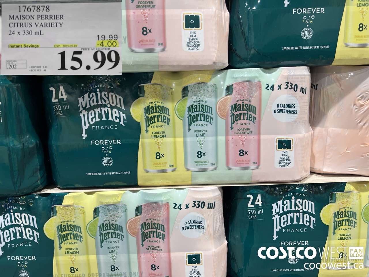 1767878 MAISON PERRIER CITRUS VARIETY 24 X 330ML ($4.00 INSTANT SAVINGS EXPIRES ON 2025-05-18) $15.99