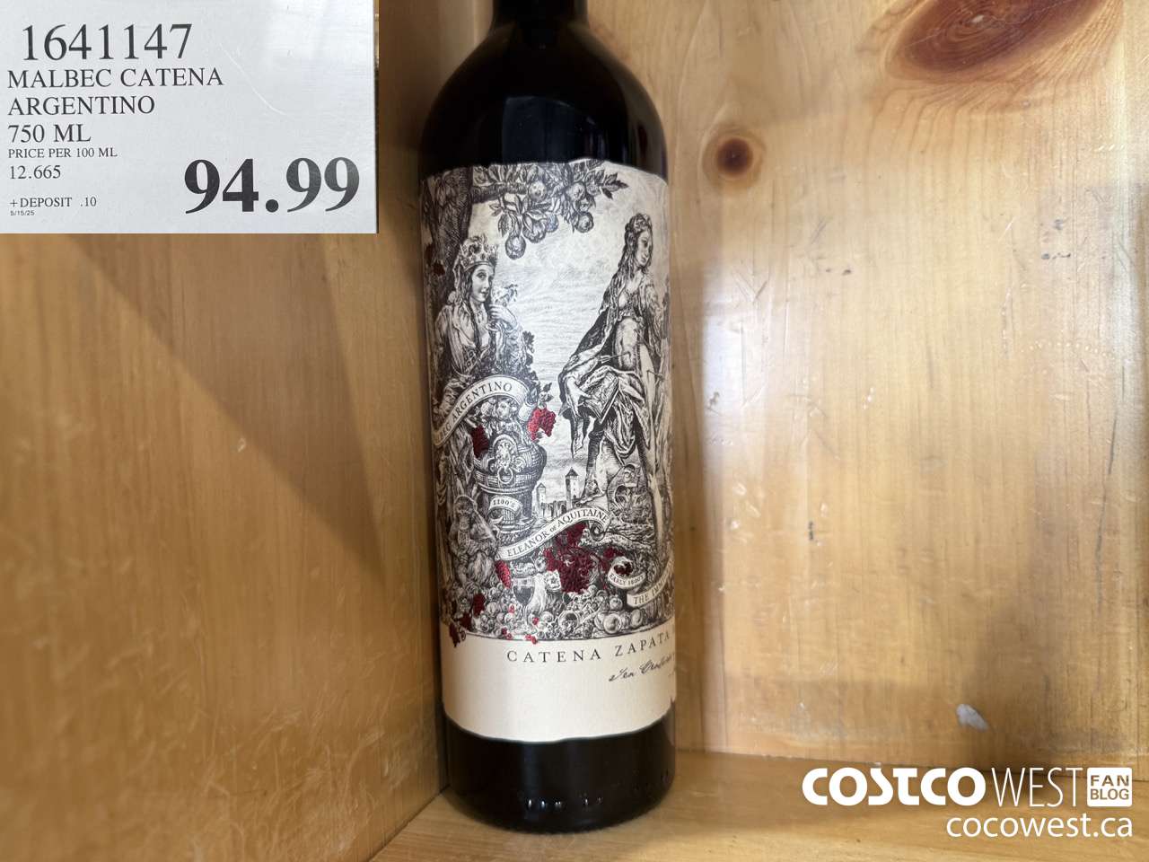 1641147 MALBEC CATENA ARGENTINO 750 ML $94.99