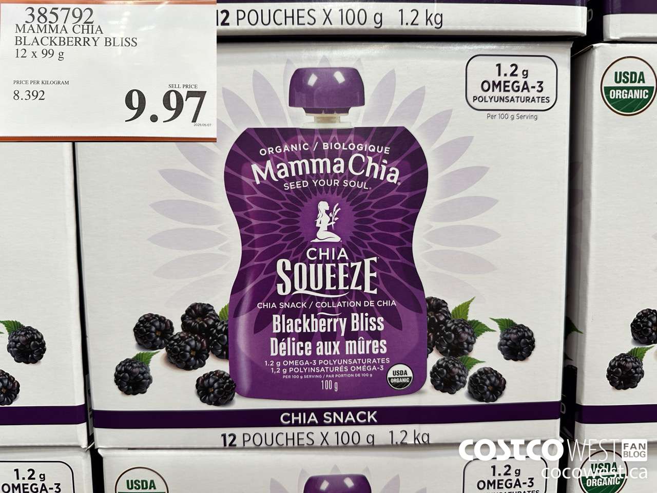 385792 MAMMA CHIA BLACKBERRY BLISS 12 X 99G $9.97