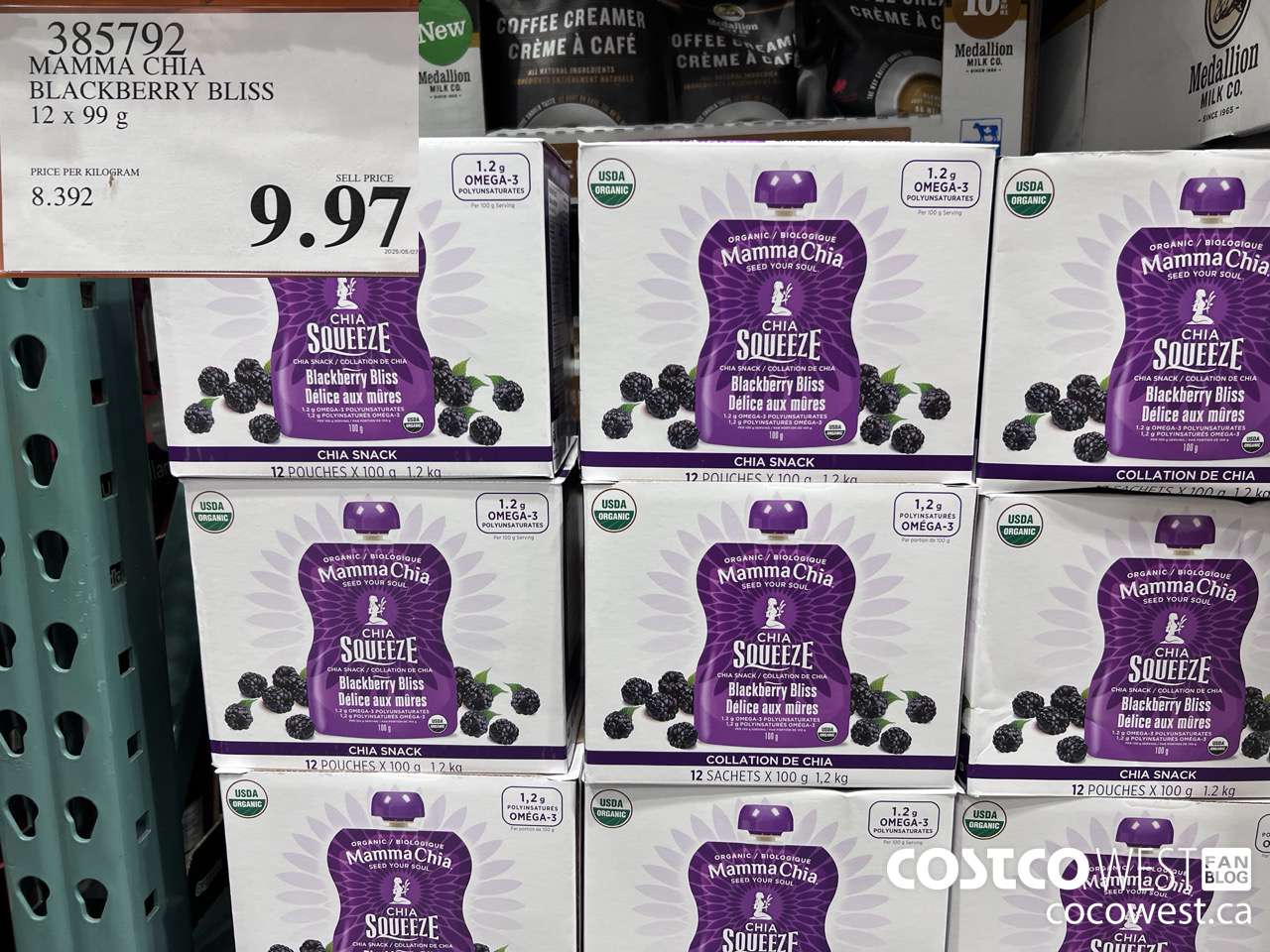 385792 MAMMA CHIA BLACKBERRY BLISS 12 X 99G $9.97