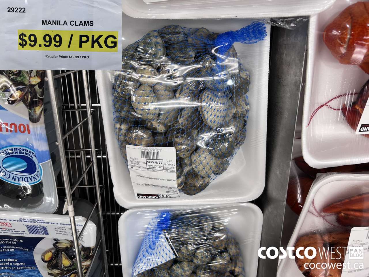 29222 MANILLA CLAMS 3 LBS PER BAG $9.99