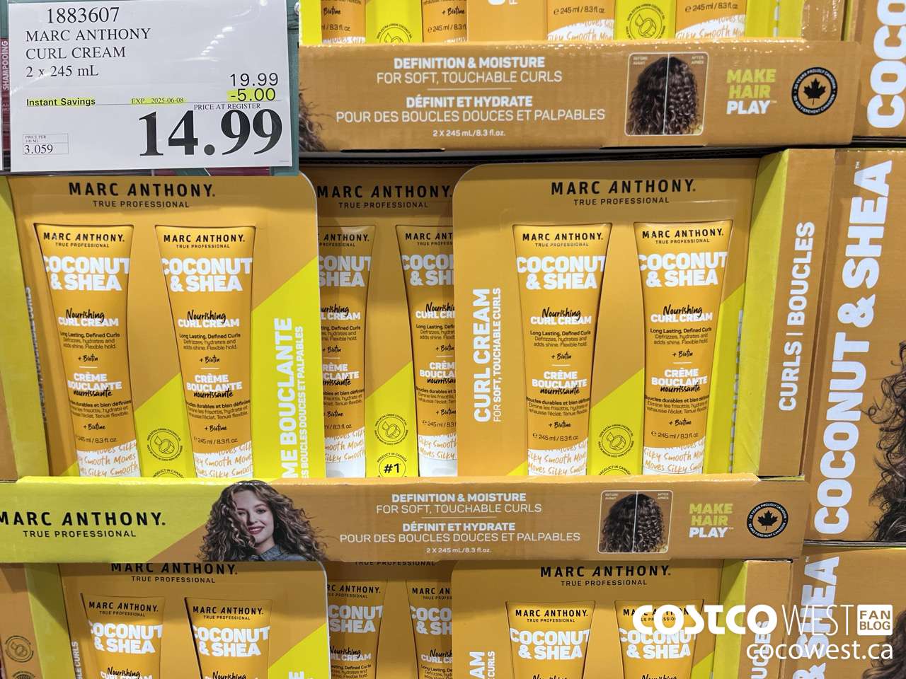 1883607 MARC ANTHONY CURL CREAM 2 X 245ML ($5.00 INSTANT SAVINGS EXPIRES ON 2025-06-08) $14.99