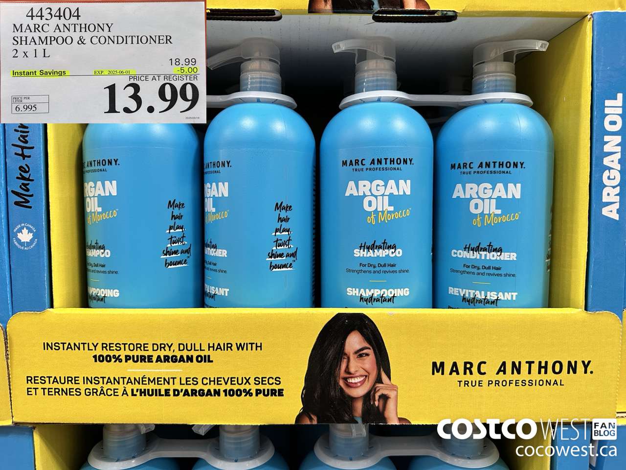 443404 MARC ANTHONY SHAMPOO & CONDITIONER 2 X 1L ($5.00 INSTANT SAVINGS EXPIRES ON 2025-06-01) $13.99