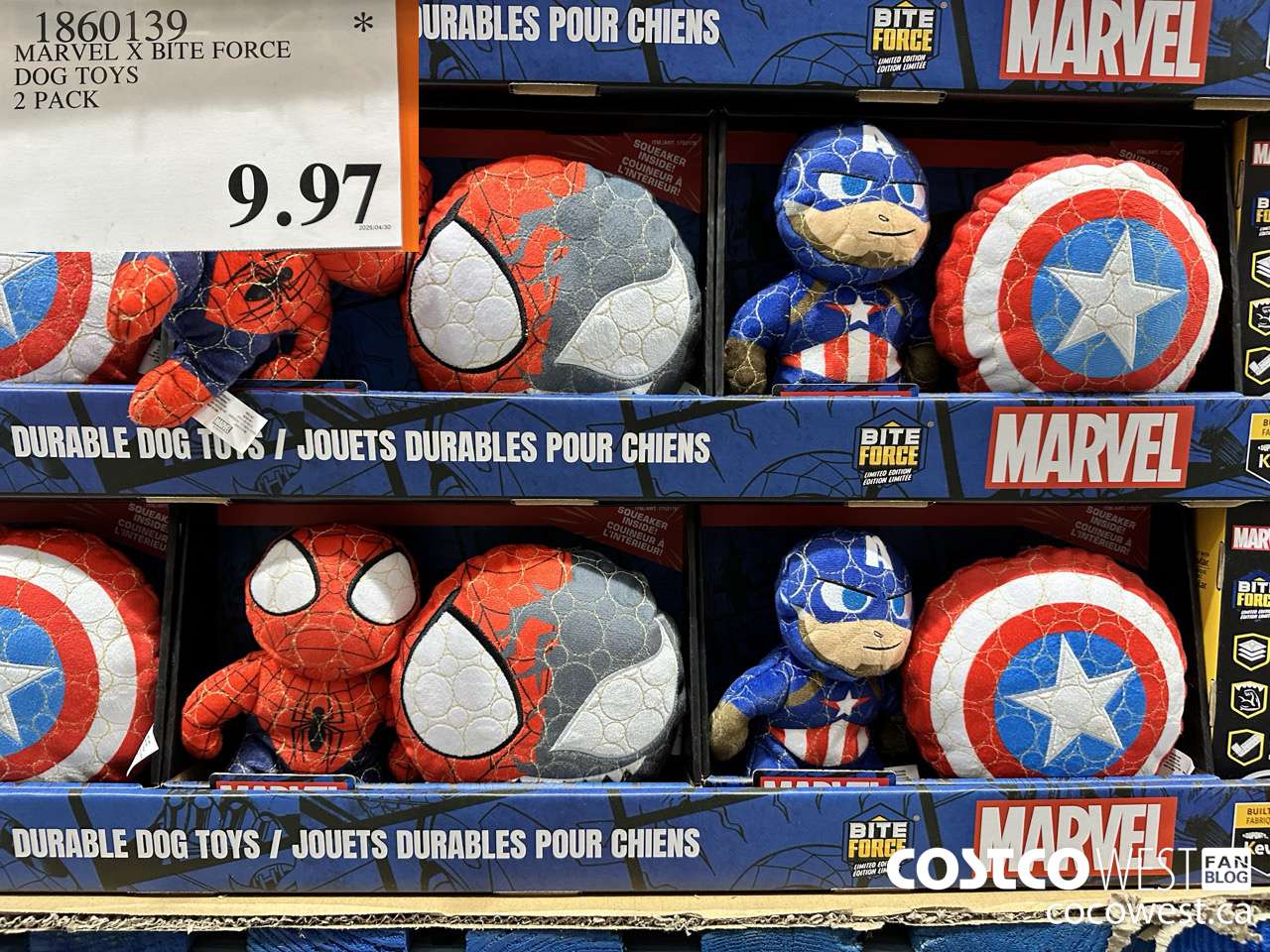 1860139 MARVEL X BITE FORCE DOG TOYS 2 PACK  $9.97