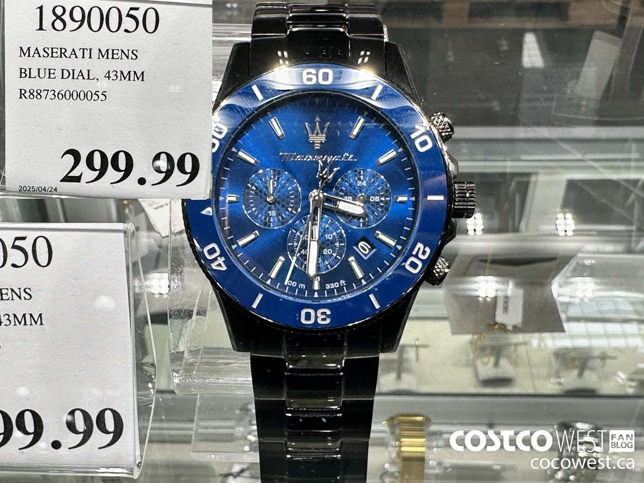 1890050 MASERATI MENS BLUE DIAL, 43MM R88736000055 $299.99